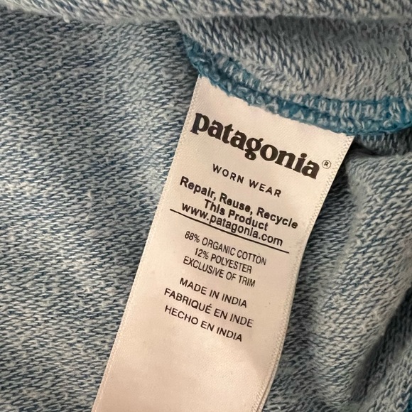 Patagonia Mens Size Small Organic Cotton Blend Long Sleeved Gray & Blue T-Shirt - Picture 6 of 8